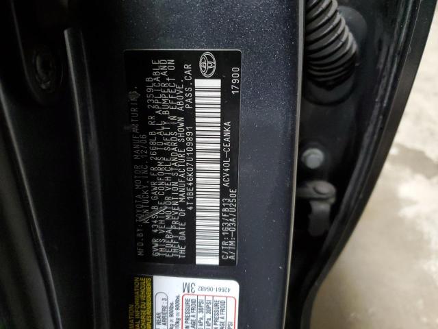 4T1BE46K07U109891 - 2007 TOYOTA CAMRY CE GRAY photo 12