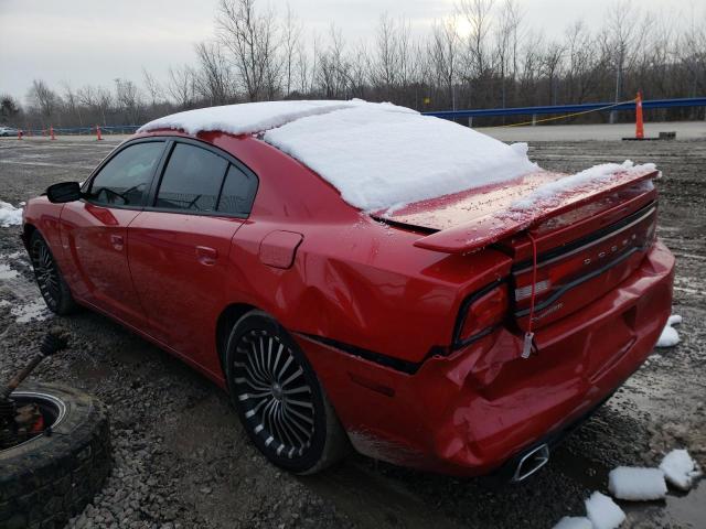 2B3CL3CG5BH500430 - 2011 DODGE CHARGER RED photo 2