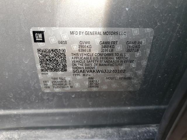 5GAEVAKW6JJ240102 - 2018 BUICK ENCLAVE ESSENCE 灰色 照片 12