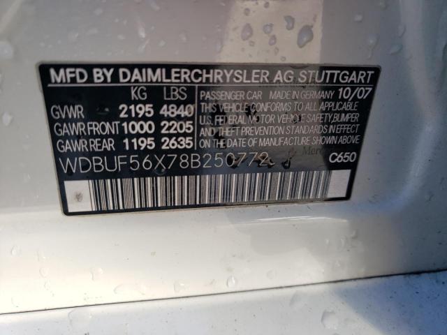 WDBUF56X78B250772 - 2008 MERCEDES-BENZ E 350 WHITE photo 13