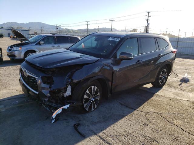 5TDGARAH2NS013342 - 2022 TOYOTA HIGHLANDER HYBRID XLE GRAY photo 1