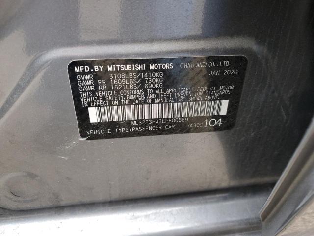 ML32F3FJ3LHF06569 - 2020 MITSUBISHI MIRAGE G4 ES ნაცრისფერი ფოტო 12