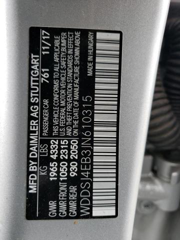 WDDSJ4EB3JN610315 - 2018 MERCEDES-BENZ CLA 250 SILVER photo 12