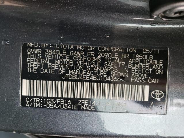 JTDBU4EE4BJ104366 - 2011 TOYOTA COROLLA BASE 灰色 照片 13