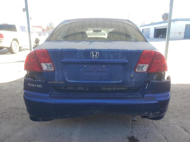 2HGES16405H562565 - 2005 HONDA CIVIC DX BLUE photo 6