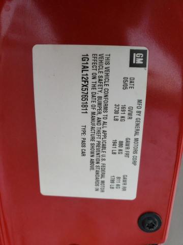 1G1AL12FX57651811 - 2005 CHEVROLET COBALT LS RED photo 12