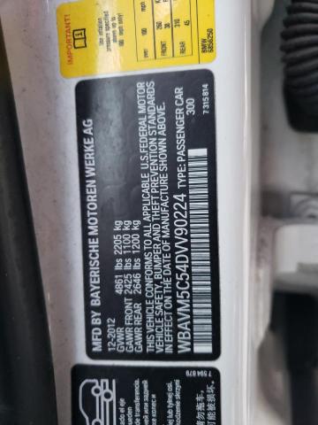 WBAVM5C54DVV90224 - 2013 BMW X1 XDRIVE35I WHITE photo 13