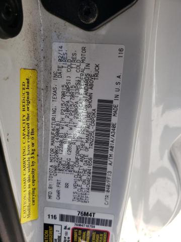 5TFTX4CN4EX041656 - 2014 TOYOTA TACOMA ACCESS CAB თეთრი ფოტო 12