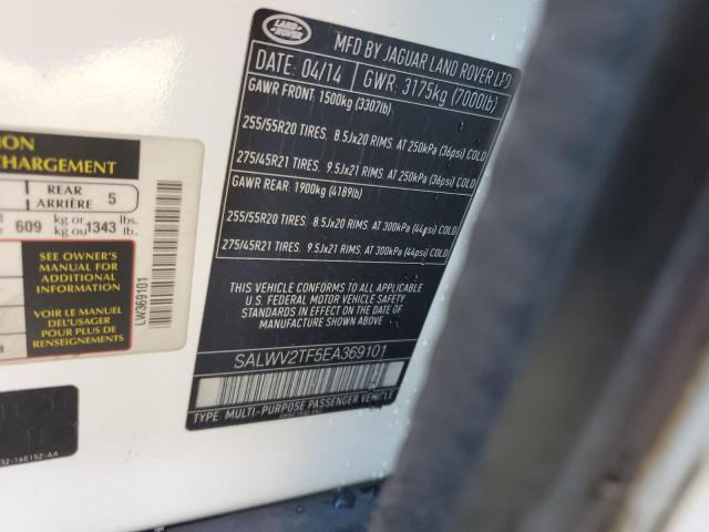 SALWV2TF5EA369101 - 2014 LAND ROVER RANGE ROVE AUTOBIOGRAPHY WHITE photo 13