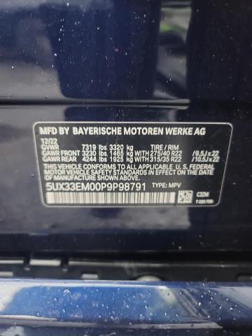 5UX33EM00P9P98791 - 2023 BMW X7 M60I BLACK photo 13