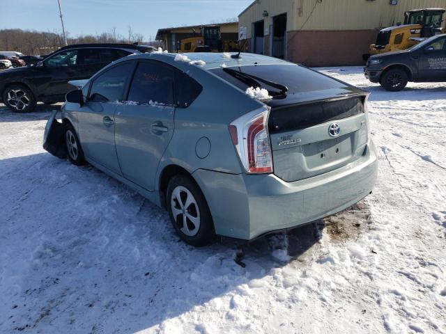 JTDKN3DU1D5636766 - 2013 TOYOTA PRIUS TURQUOISE photo 2