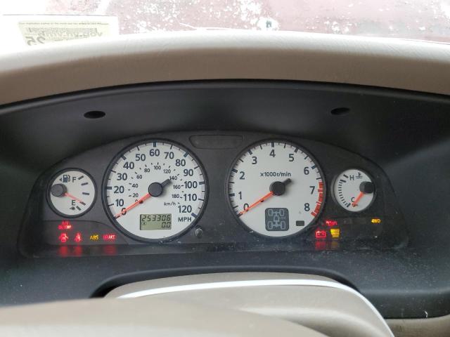 JN8DR09Y42W737917 - 2002 NISSAN PATHFINDER LE 勃艮第红 照片 9