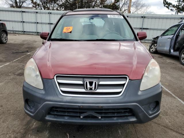 JHLRD77826C022379 - 2006 HONDA CR-V EX MAROON photo 5