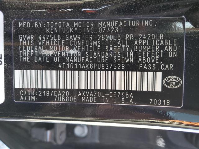 4T1G11AK6PU837528 - 2023 TOYOTA CAMRY SE NIGHT SHADE BLACK photo 12