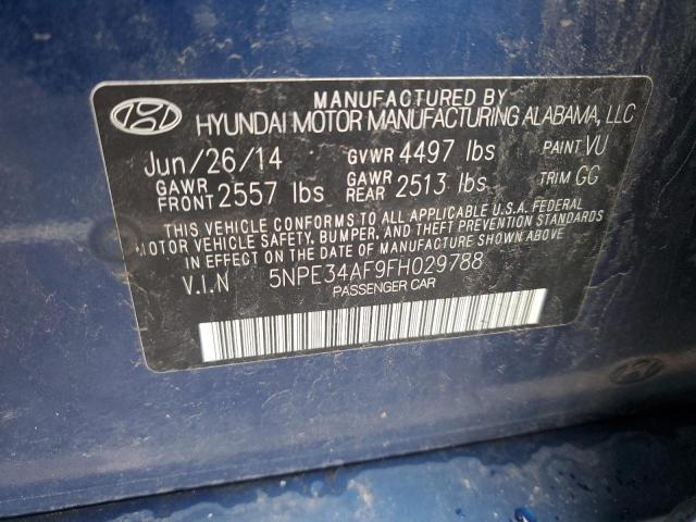 5NPE34AF9FH029788 - 2015 HYUNDAI SONATA SPORT BLUE photo 12