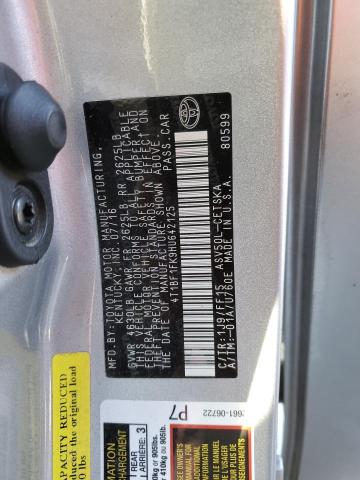 4T1BF1FK9HU642125 - 2017 TOYOTA CAMRY LE SILVER photo 12