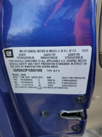 3GNDA23P16S561688 - 2006 CHEVROLET HHR LT BLUE photo 13