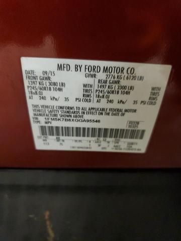 1FM5K7B8XGGA95546 - 2016 FORD EXPLORER RED photo 13