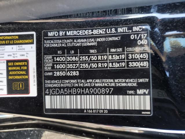 4JGDA5HB9HA900897 - 2017 MERCEDES-BENZ GLE 350 4MATIC BLACK photo 13