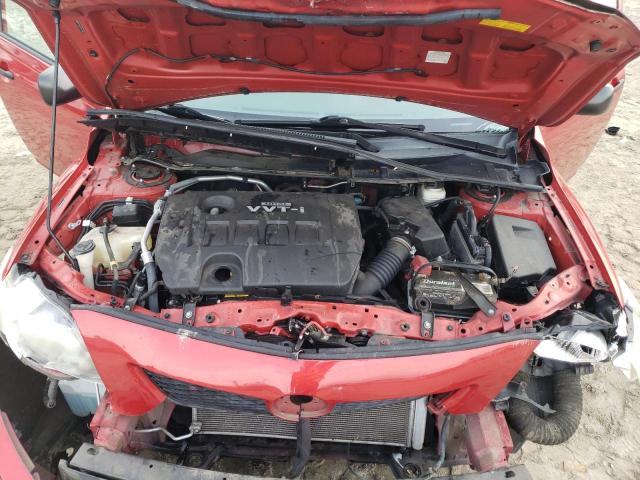 2T1BU4EE8AC390071 - 2010 TOYOTA COROLLA BASE RED photo 11