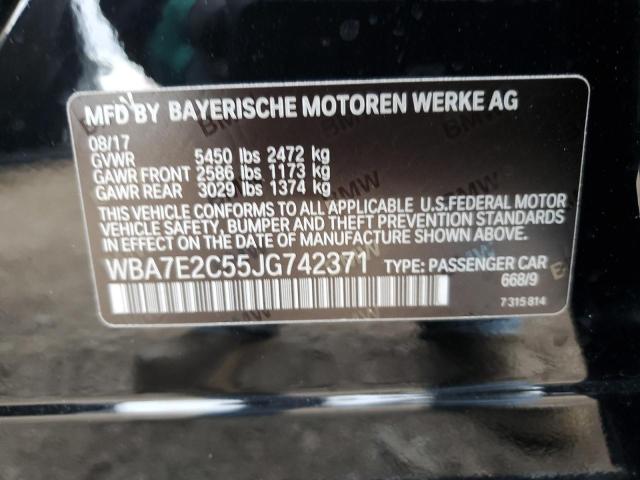 WBA7E2C55JG742371 - 2018 BMW 740 I BLACK photo 12