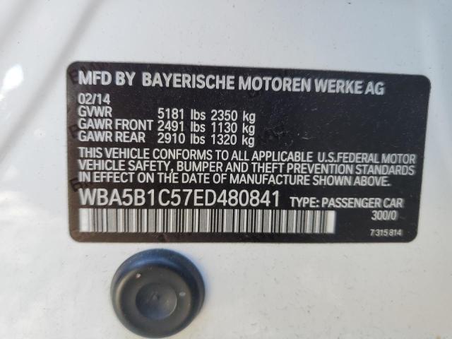 WBA5B1C57ED480841 - 2014 BMW 535 I WHITE photo 13