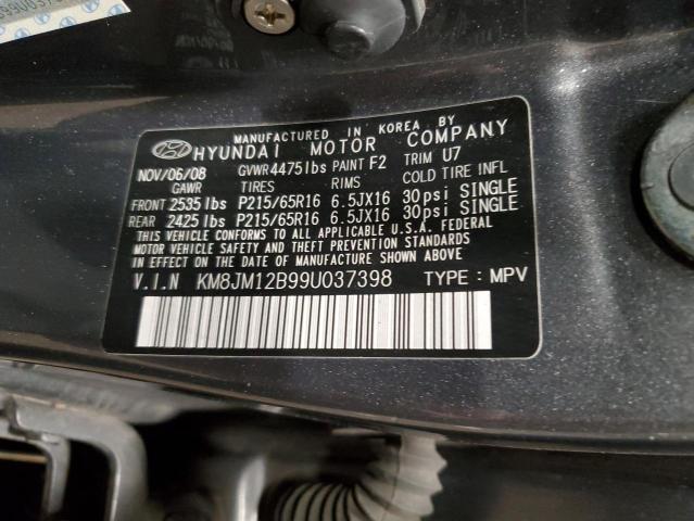 KM8JM12B99U037398 - 2009 HYUNDAI TUCSON GLS GRAY photo 13