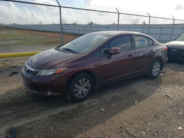 19XFB2F57CE092576 - 2012 HONDA CIVIC LX BURGUNDY photo 1