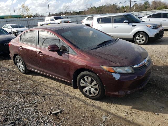 19XFB2F57CE092576 - 2012 HONDA CIVIC LX BURGUNDY photo 4