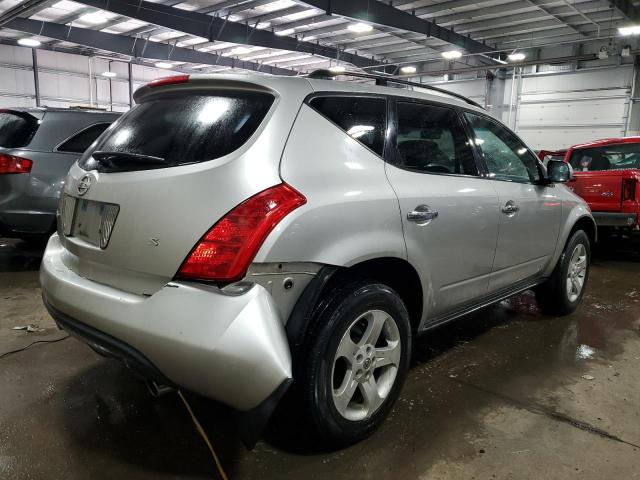 JN8AZ08T45W308807 - 2005 NISSAN MURANO SL SILVER photo 3