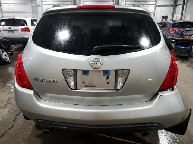 JN8AZ08T45W308807 - 2005 NISSAN MURANO SL SILVER photo 6