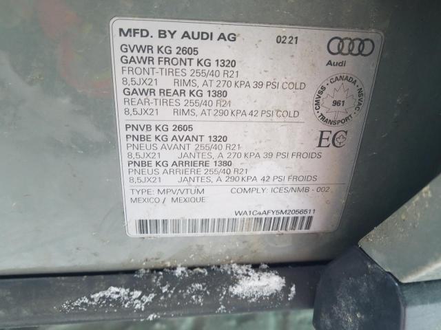 WA1C4AFY5M2056511 - 2021 AUDI SQ5 PRESTIGE GRAY photo 13