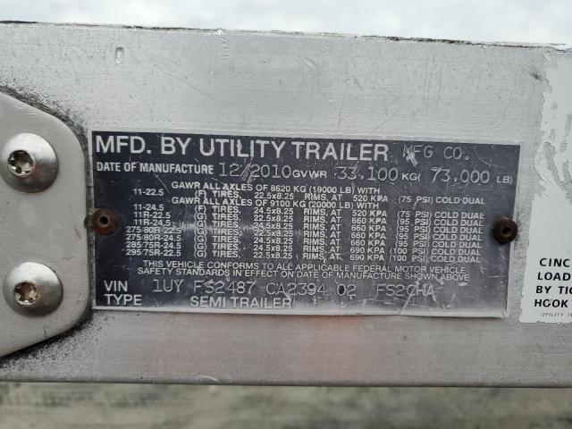 1UYFS2487CA239402 - 2012 UTILITY TRAILER SILVER photo 10