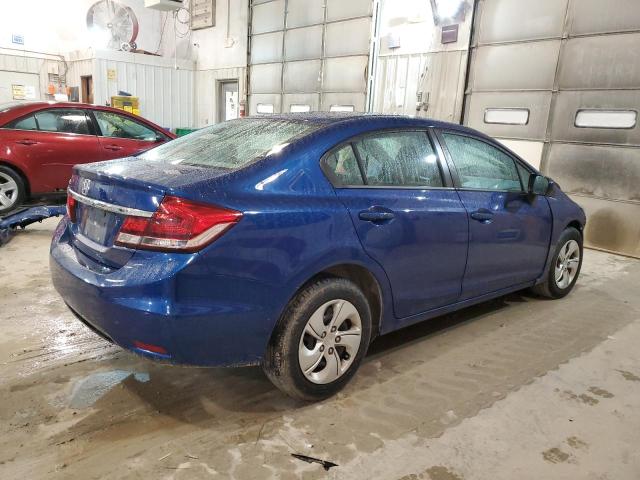 19XFB2F53EE015447 - 2014 HONDA CIVIC LX BLUE photo 3