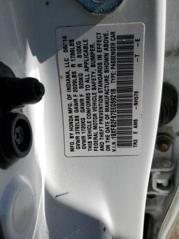 19XFB2F87EE059218 - 2014 HONDA CIVIC EX WHITE photo 12