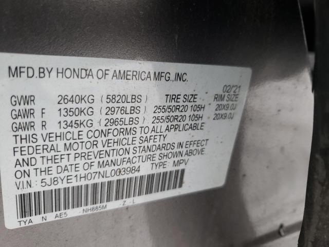 5J8YE1H07NL003984 - 2022 ACURA MDX A-SPEC GRAY photo 14