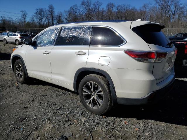 5TDJKRFH1GS310214 - 2016 TOYOTA HIGHLANDER XLE WHITE photo 2