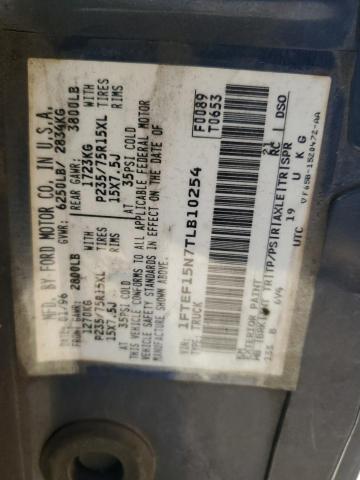 1FTEF15N7TLB10254 - 1996 FORD F150 BLUE photo 12