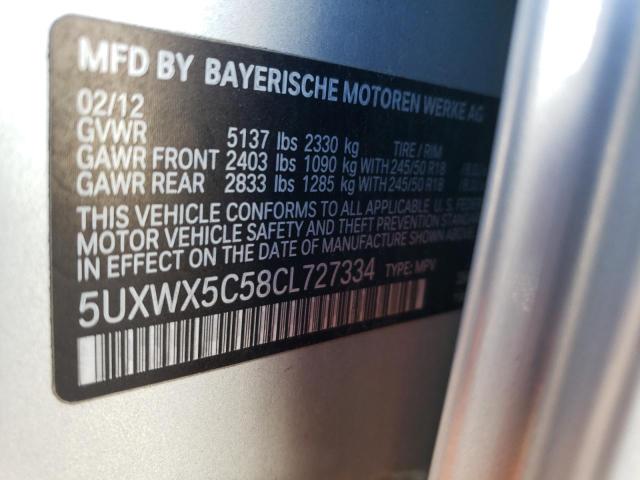 5UXWX5C58CL727334 - 2012 BMW X3 XDRIVE28I SILVER photo 13