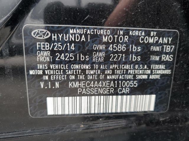 KMHEC4A4XEA110055 - 2014 HYUNDAI SONATA HYBRID BLACK photo 12