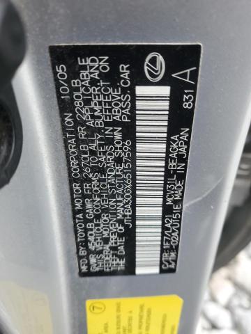 JTHBA30GX65157596 - 2006 LEXUS ES 330 SILVER photo 12