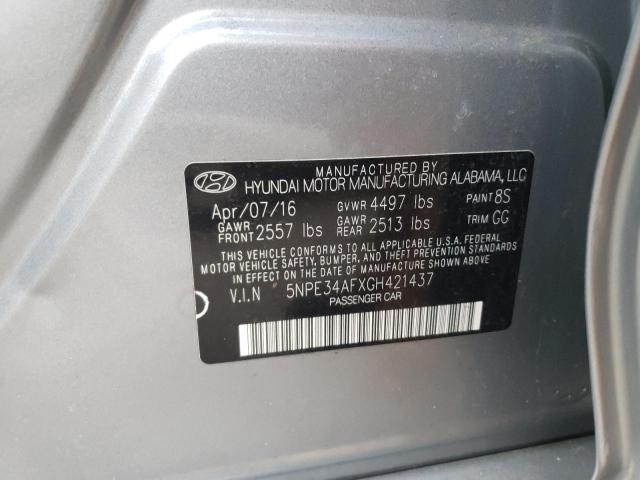 5NPE34AFXGH421437 - 2016 HYUNDAI SONATA SPORT SILVER photo 13