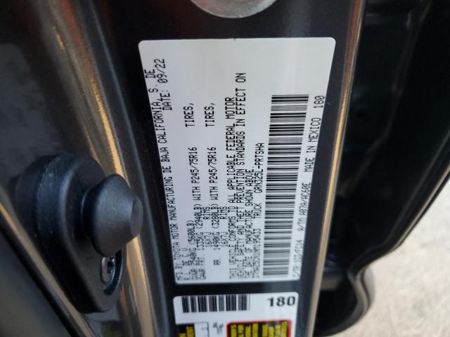 3TMAZ5CN1NM195433 - 2022 TOYOTA TACOMA DOUBLE CAB 棕色 照片 12