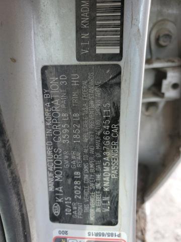 KNADM5A37G6645115 - 2016 KIA RIO LX SILVER photo 12