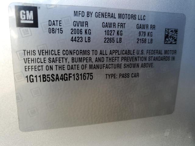 1G11B5SA4GF131675 - 2016 CHEVROLET MALIBU LIM LS WHITE photo 12