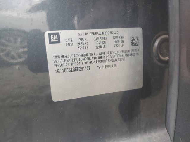 1G11C5SL3EF291137 - 2014 CHEVROLET MALIBU 1LT შავი ფოტო 12