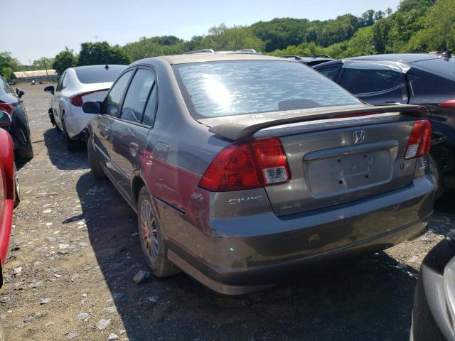 2HGES16505H586650 - 2005 HONDA CIVIC LX GRAY photo 3