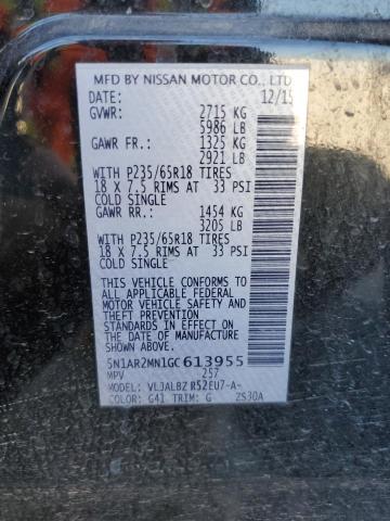 5N1AR2MN1GC613955 - 2016 NISSAN PATHFINDER S 黑色 照片 13