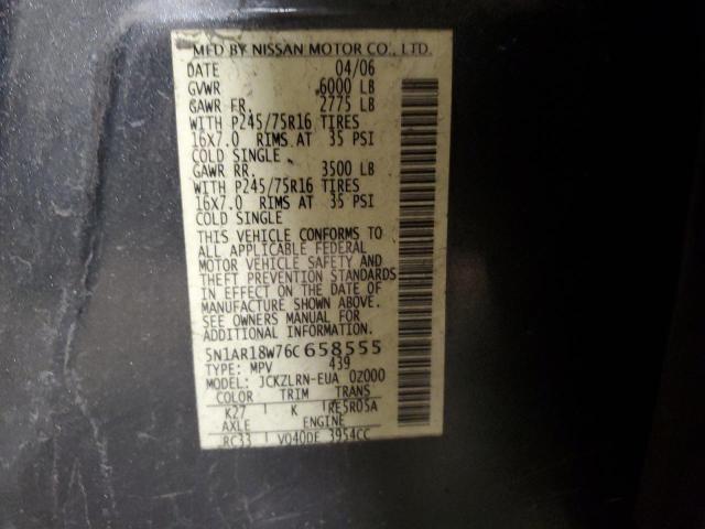 5N1AR18W76C658555 - 2006 NISSAN PATHFINDER LE GRAY photo 13