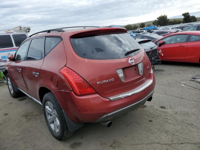 JN8AZ08T97W529757 - 2007 NISSAN MURANO SL RED photo 2